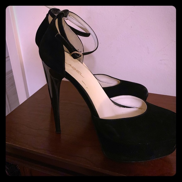 C Label Shoes - C Label Faux suede black heels.